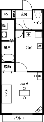 水戸ウィークリーマンションの間取図