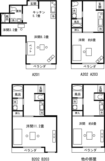 水戸ウィークリーマンションの間取図